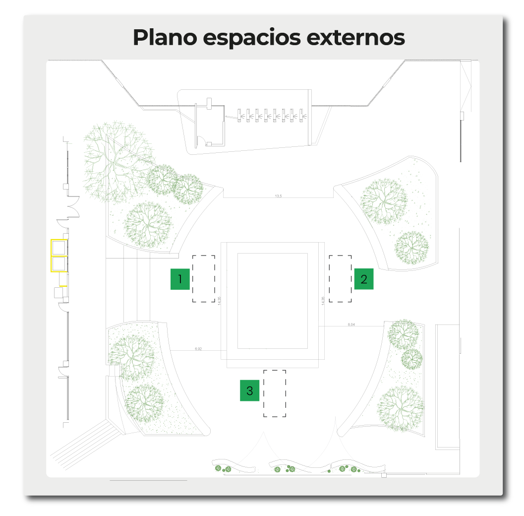 Mapa de stands de la muestra comercial en espacios externos
